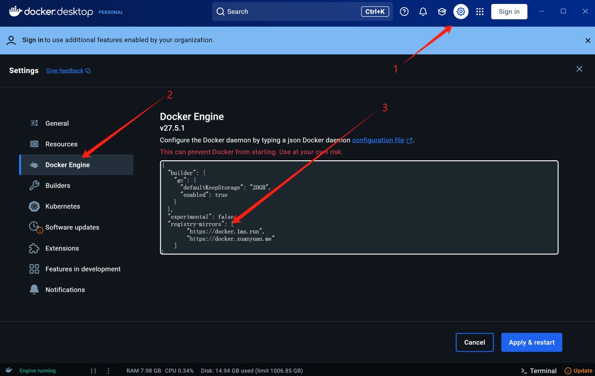Windows Docker 镜像加速设置
